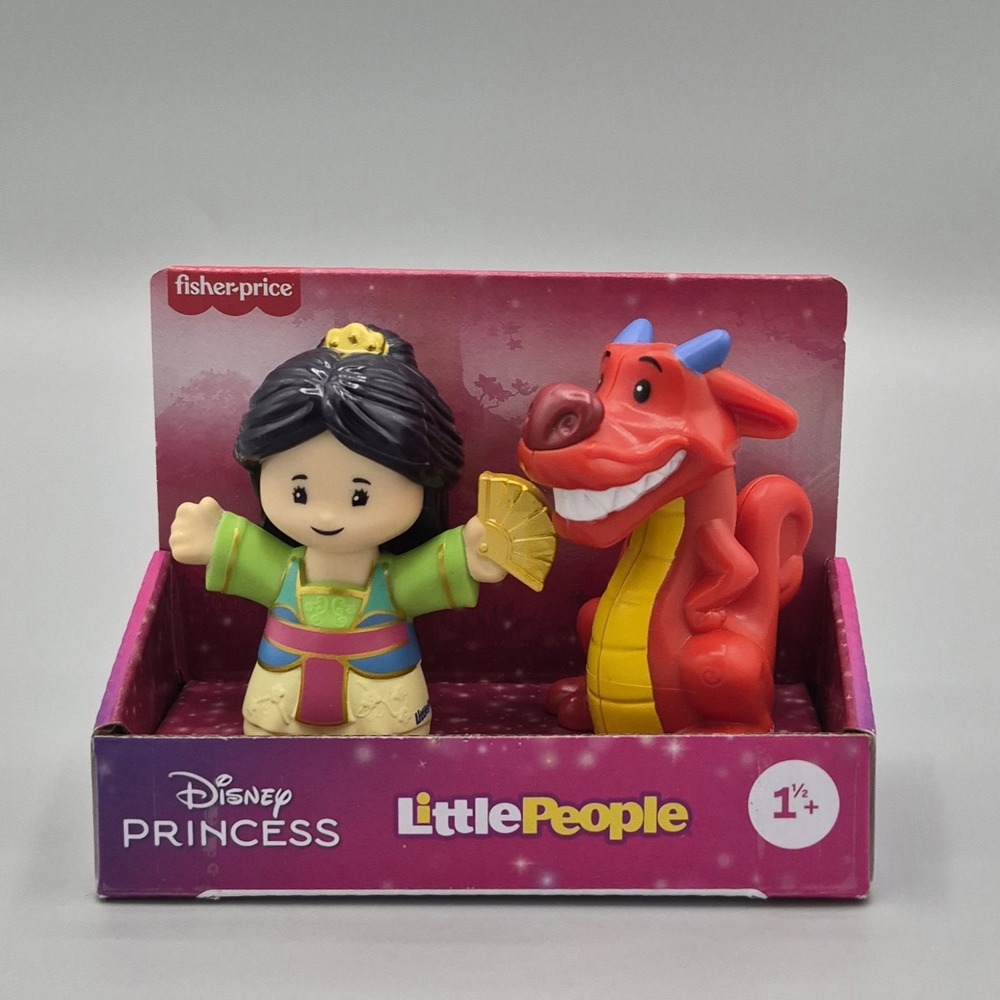Fisher-Price Little People Disney Princess Mulan and Dragon Mushu RARE New HTF